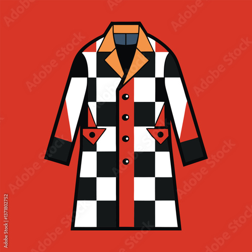 Print chess coat vector