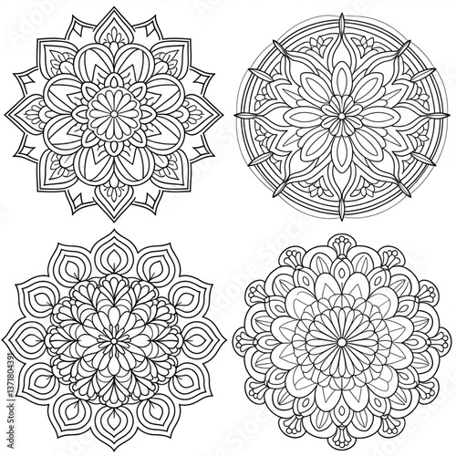Black and white mandala set  victor size