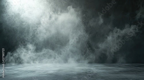 Ethereal mist enveloping a reflective surface