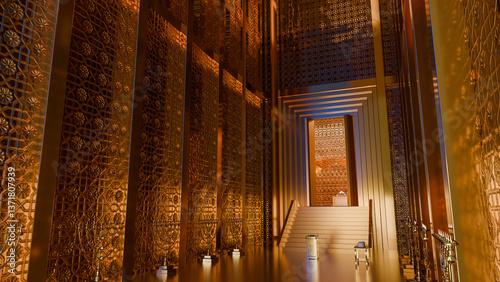 Depiction of the interior of Solomon's Temple. 3d rendering Bible illustration.