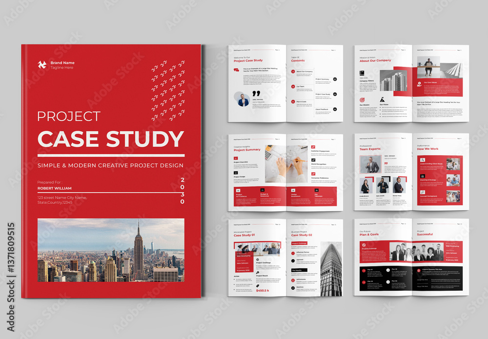 Project Case Study Template Stock Template | Adobe Stock
