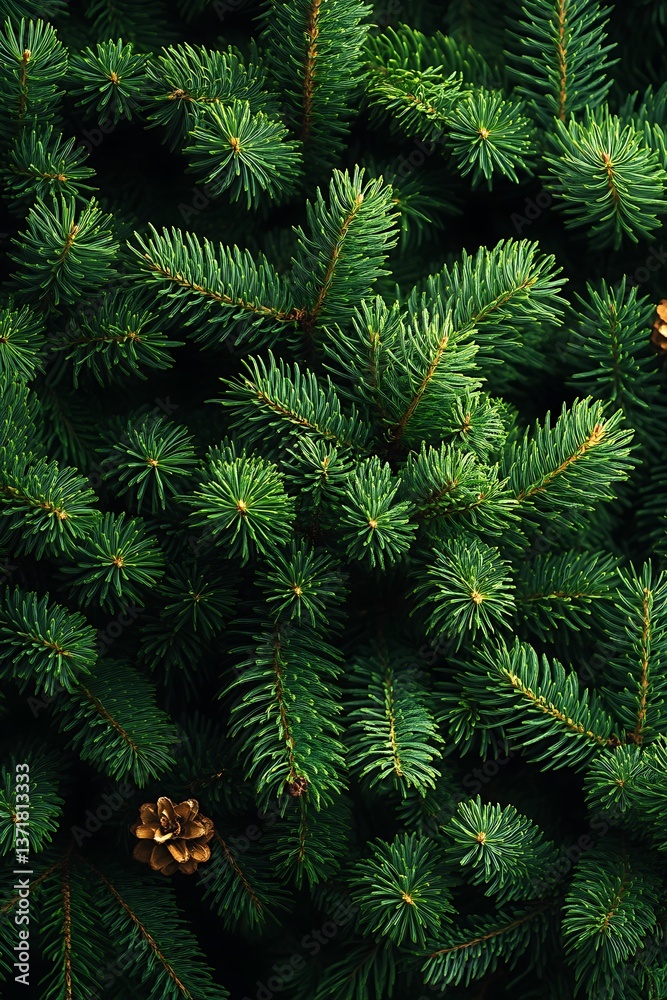 Lush Evergreen Fir Branches Closeup. Lush Evergreen Fir Branches Closeup.
