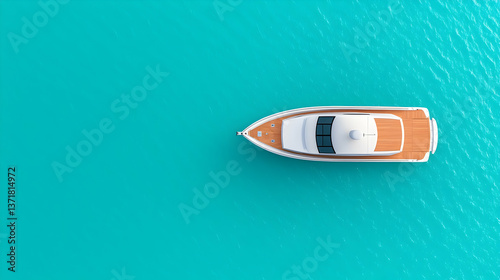 Luxury Yacht Cruising on Turquoise Sea Summer Travel