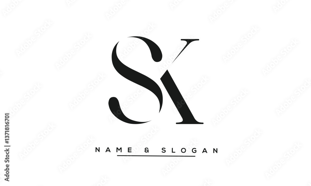 Fototapeta premium SK, KS Abstract Letters Logo Monogram