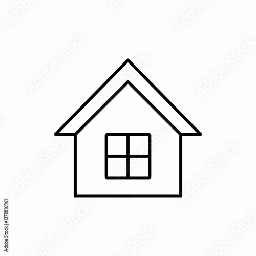Traditional house structure icon vector sign