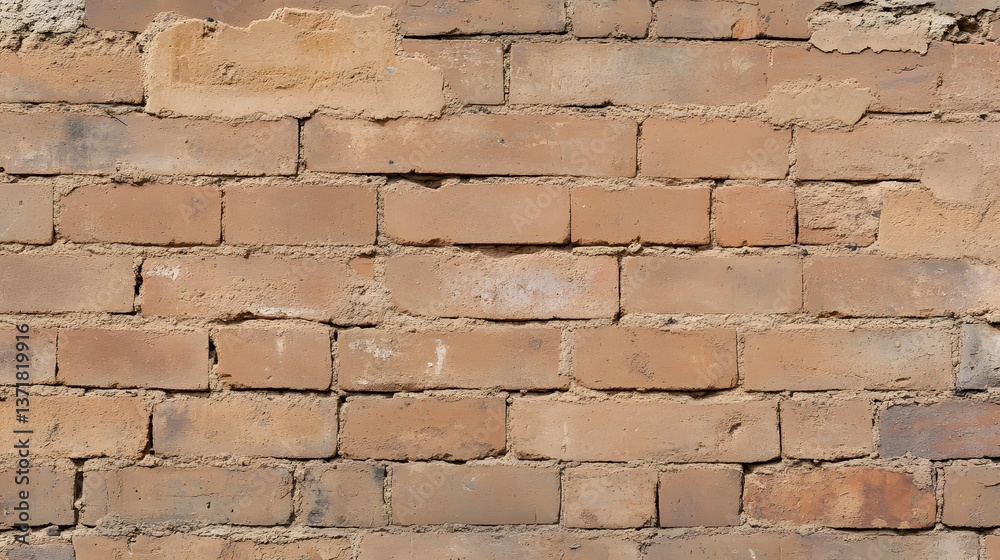 Obraz premium Weathered Brick Wall Texture Background Old Brown Brickwork Grunge Masonry Detail