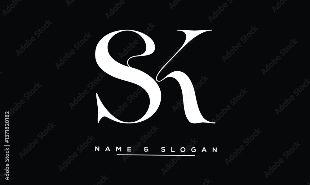 Fototapeta premium SK, KS Abstract Letters Logo Monogram