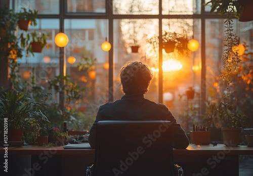 Wallpaper Mural Smiling Young Professional Businessman at Modern Office Desk with Colleague in Background Torontodigital.ca