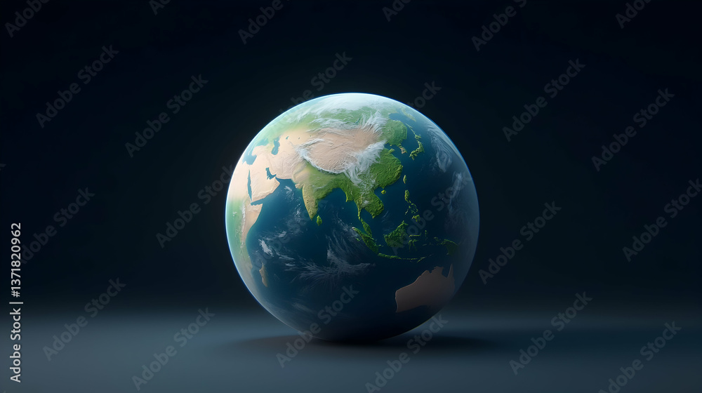 Pixelated Earth Globe on Dark Background Pixelated Earth Globe on Dark Background