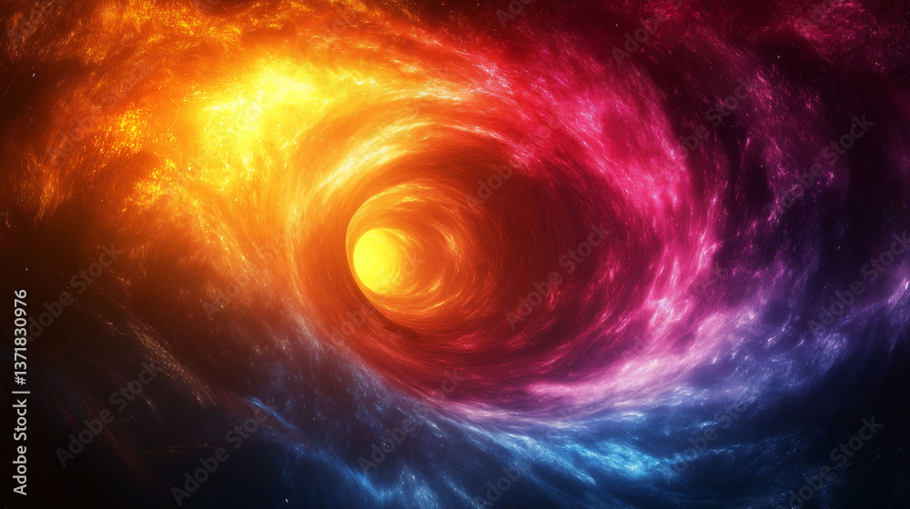 Obraz premium Mesmerizing Abstract Space Vortex with Glowing Rings