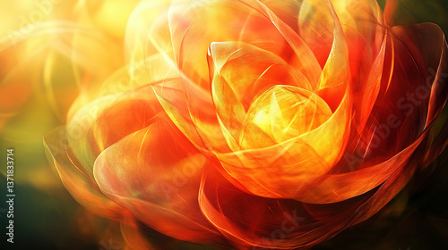 Organic shapes in warm tones form a circular unity, radiating harmony and connection through soft ambient glow.
