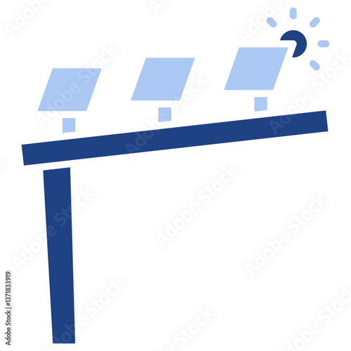 Solar Carport Flat Blue Icon