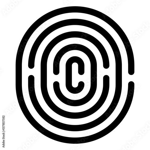 Unique fingerprint icon, symbolizing identity and security