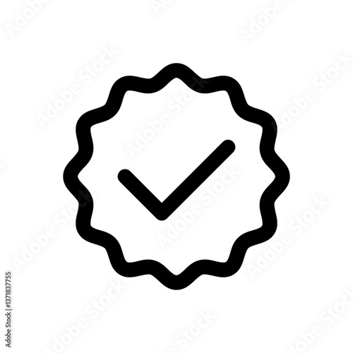 Verified icon, symbol of authenticity and trust