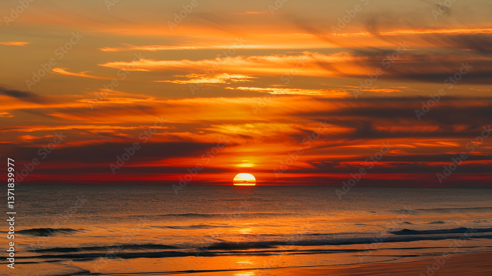 Obraz premium Breathtaking Sunset Over a Serene Mountain Lake with Reflection.