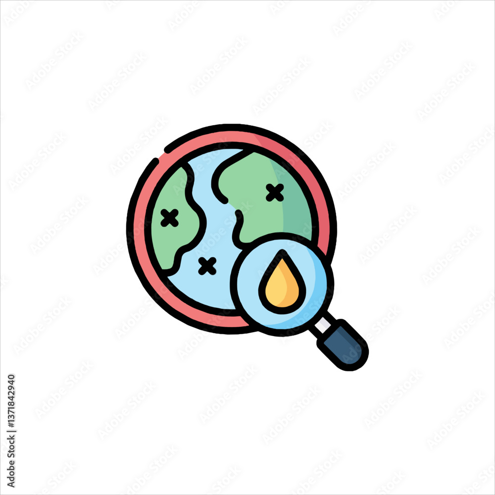 globe with a magnifier globe with a magnifier