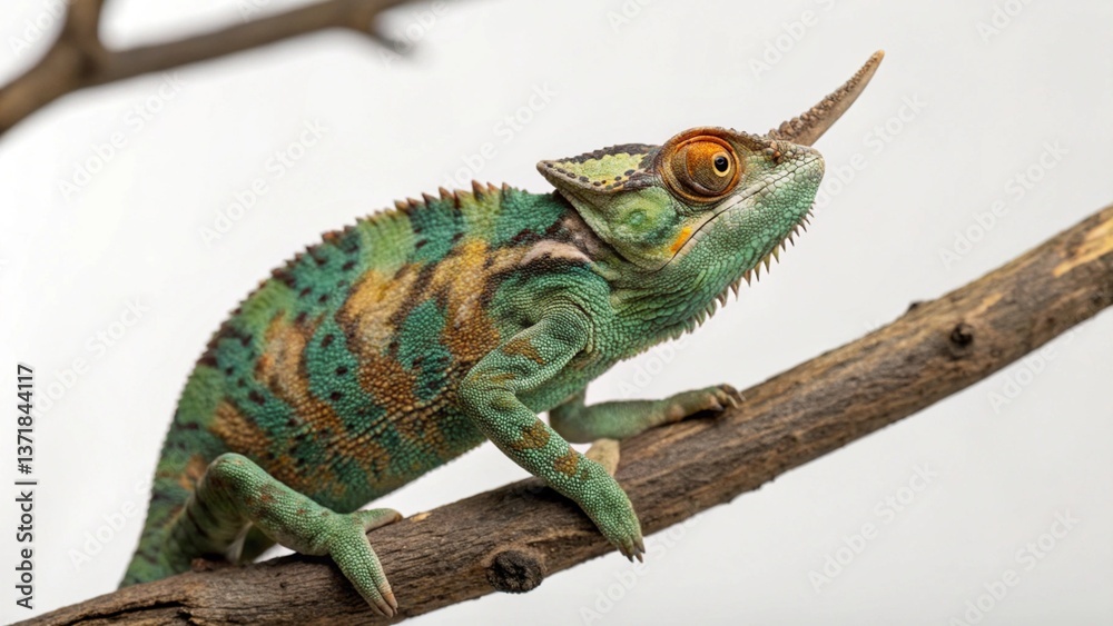 Obraz premium Jackson's Chameleon on studio background 