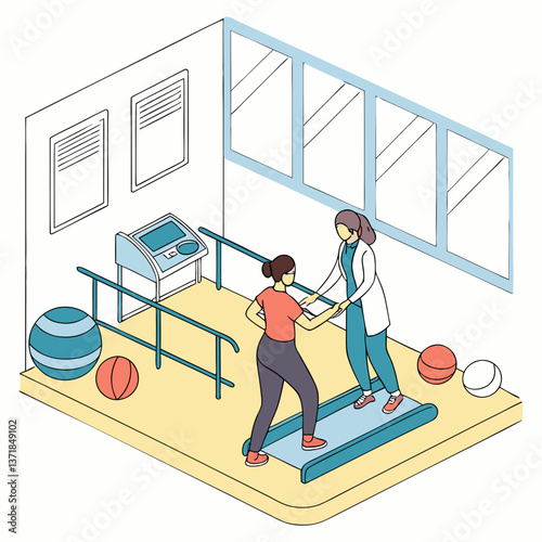 Physical Medicine and Rehabilitation Illustration stock illustration