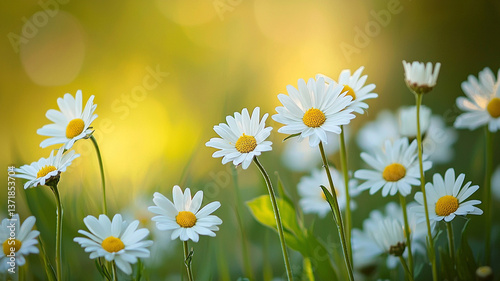 Daisies On Field - Abstract Spring Landscape