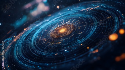 Close-up of natal chart with personal details