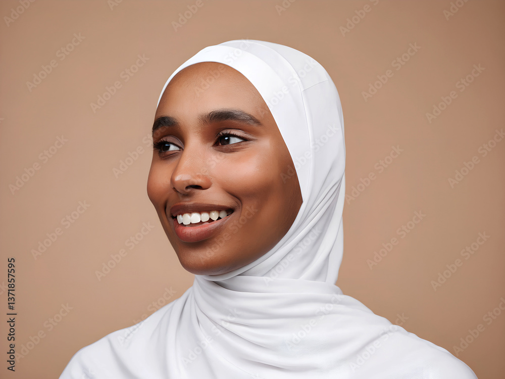 Joyful Woman in Hijab, Radiating Confidence Joyful Woman in Hijab, Radiating Confidence