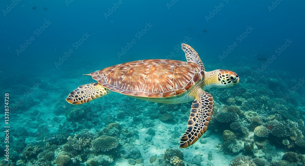 Fototapeta premium sea turtle swimming