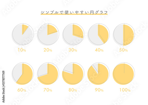 企画書に使えるシンプルで使いやすい円グラフ素材