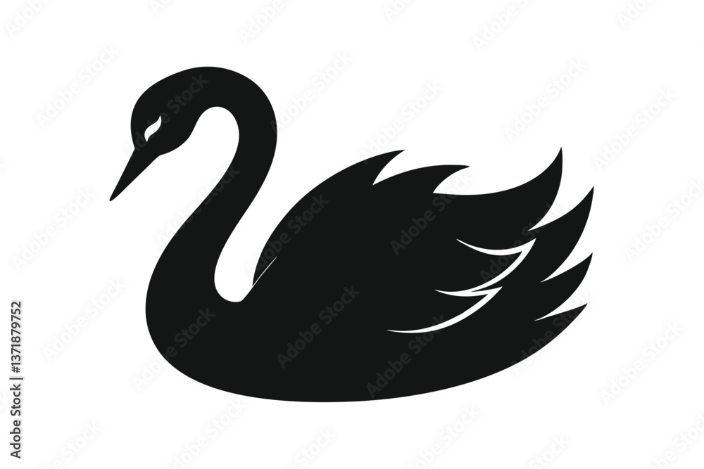 Fototapeta premium black swan vector illustration