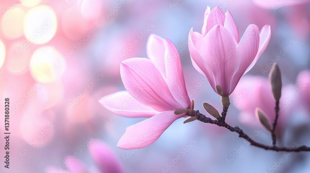Fototapeta premium Pink magnolia blossoms