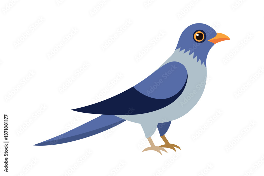 Obraz premium blue bird on white background
