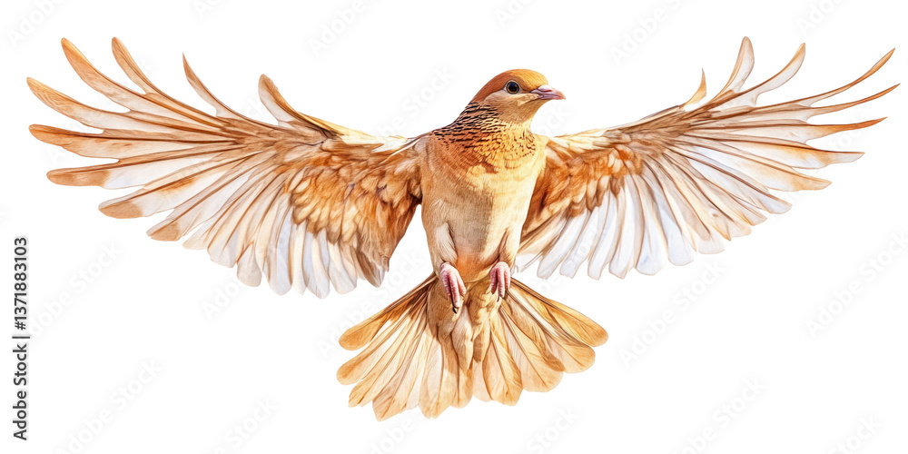 Obraz premium gloden bird flying isolated on transparent 