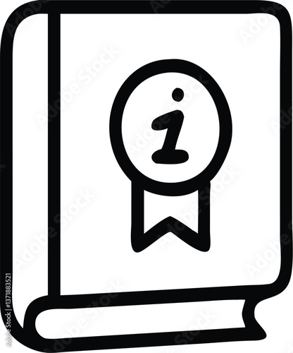 Information Book Icon, Detailed Guidance Symbol, Learn More Graphic