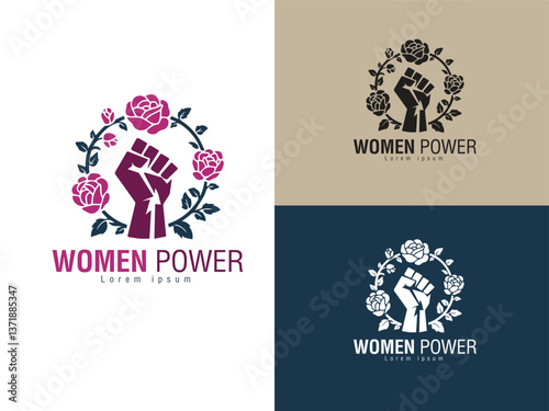 Empowerment in Bloom: An artistic symbol of female strength, a clenched fist encircled by flourishing roses. A testament to resilience and empowerment, the imagery promotes unity.