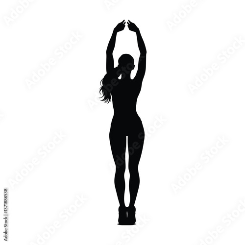 Woman Doing Gym minimalist silhouette design vector art