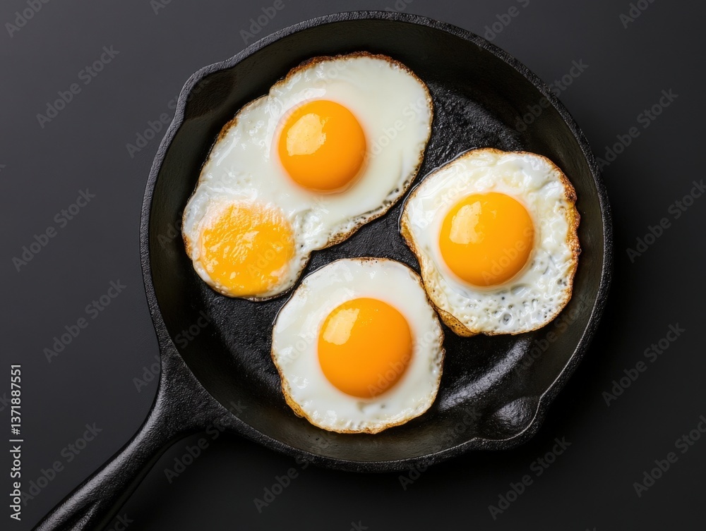 Fried eggs in cast iron skillet Fried eggs in cast iron skillet