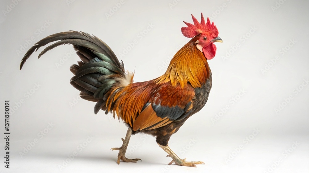 Fototapeta premium Japanese Bantam Chicken on studio background 