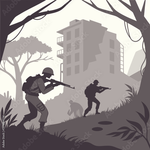Survivor Zombies in Military Gear - Post-Apocalyptic Illustrations