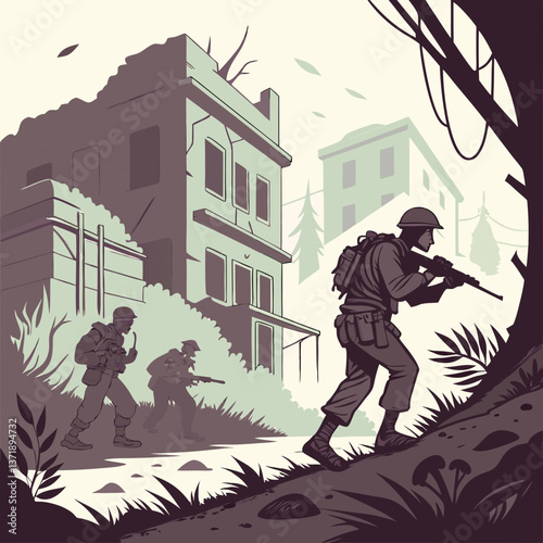 Survivor Zombies in Military Gear - Post-Apocalyptic Illustrations