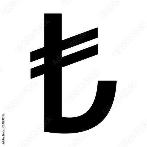 Turkish lira sign. Vector currency symbol introduced with modern design for financial representation