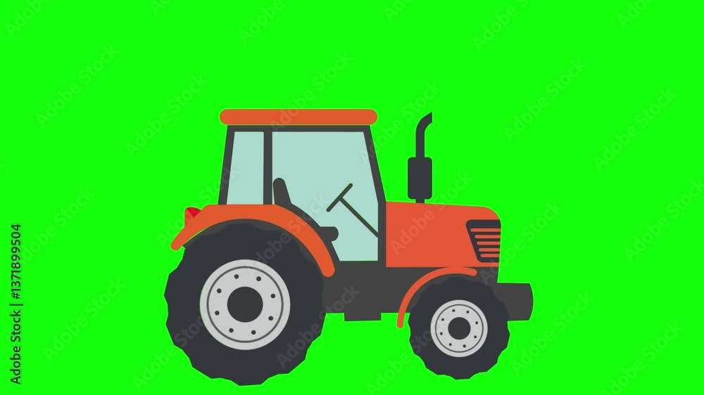 Tractor isolated on green background Tractor isolated on green background