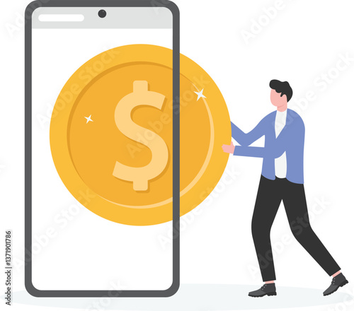 Businessman with coin

