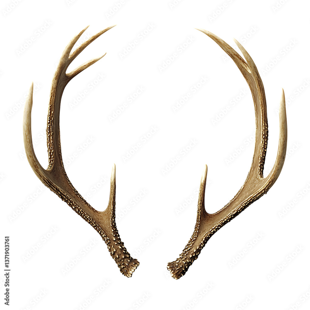 Fototapeta premium A Pair of Elegant Deer Antlers isolated on png 