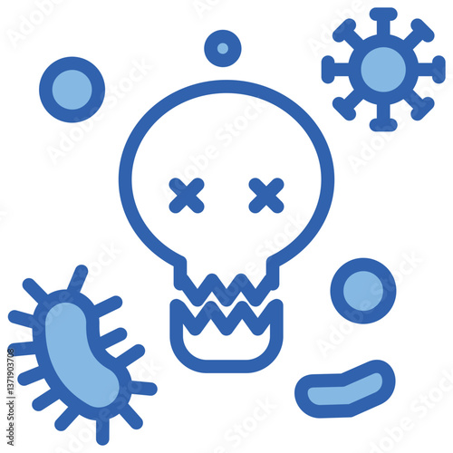 Chronic Disease Blue White Icon