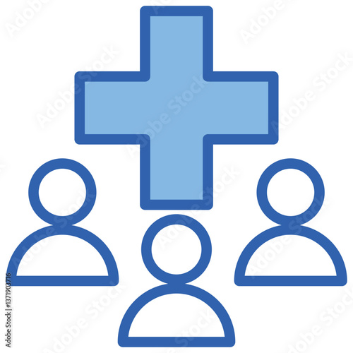 Community Health Blue White Icon