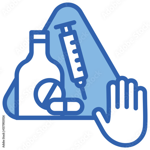 Drug Prevention Blue White Icon