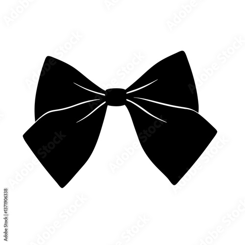 Black bow tie isolated on white background elegant silk accessory for formal occasions