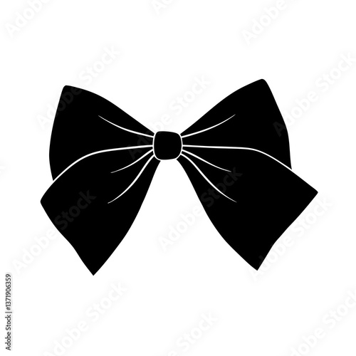Black bow tie isolated on white background elegant silk accessory for formal occasions