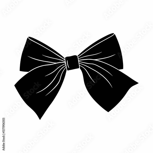 Black bow tie isolated on white background elegant silk accessory for formal occasions