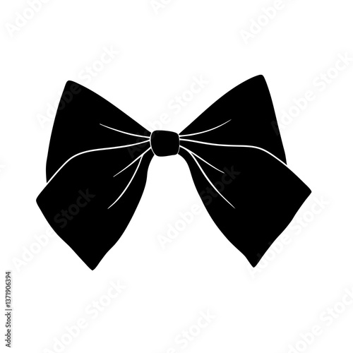 Black bow tie isolated on white background elegant silk accessory for formal occasions