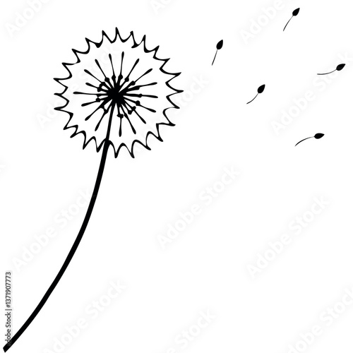 A fluffy-dandelion-floating-in-the-wind 